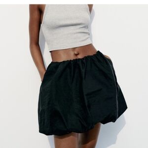 ZARA Black Balloon Mini Skirt